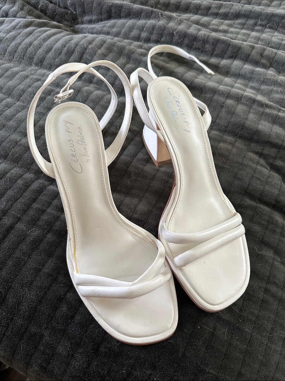 Circus by Sam Edelman Cream white Strappy Block Heel Sandals